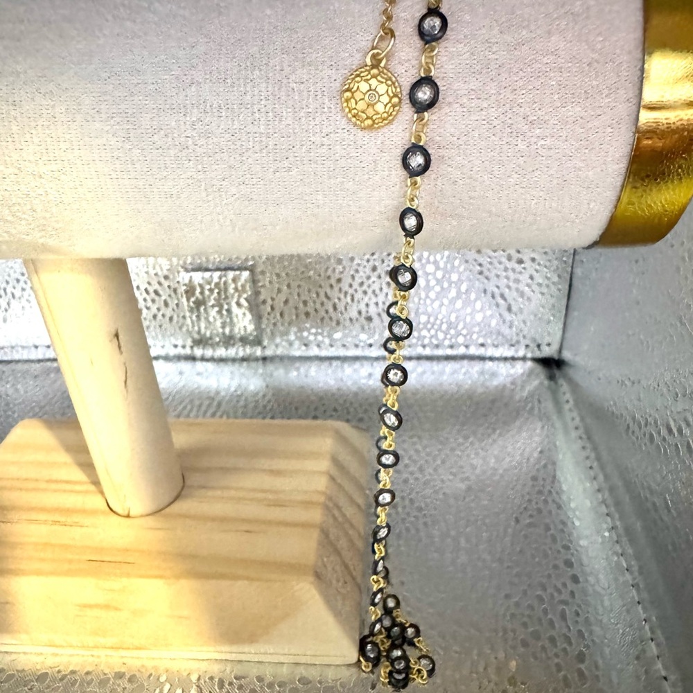 FREIDA ROTHMAN FACETED STONES WRAP CHAIN NECKLACE 16”-18” Adjustable - Picture 8 of 8